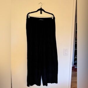 Gudrun Sjoden Velour Pants Pull On Organic Cotton Size XL Stretch Black EUC